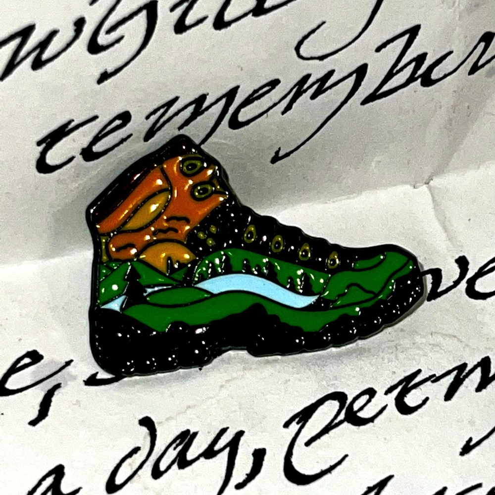 Outdoor adventure hiking boot 🥾 enamel pin